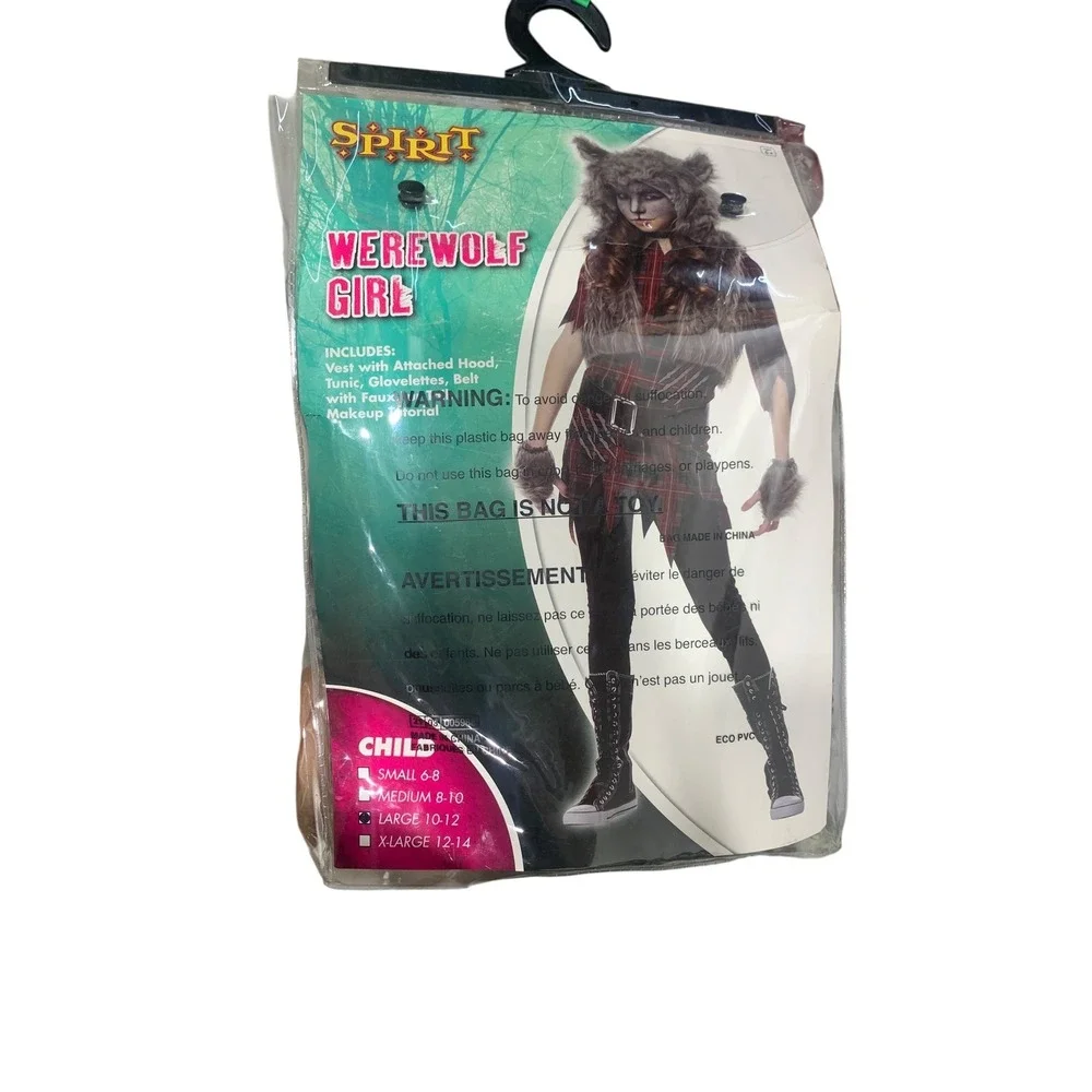 Spirit Halloween Werewolf Girl Costume Child Large 10-12 Outfit‎ - Picture 3 of 3